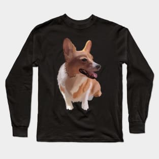 Happy Corgi Dog Long Sleeve T-Shirt